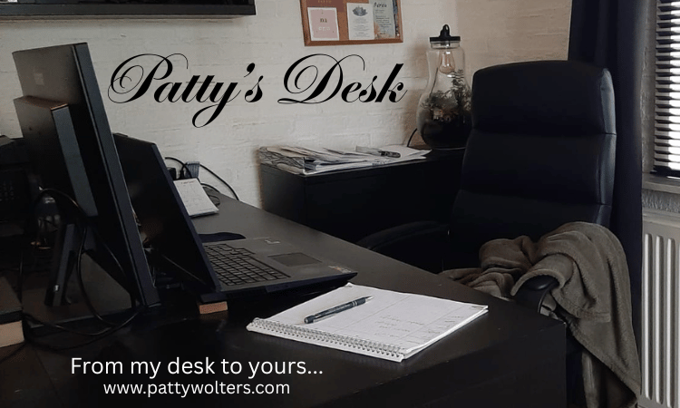 Logo for Patty's desk blog category, by Patty Wolters